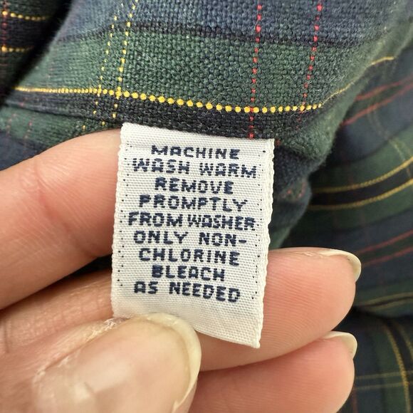 Vtg 90s Ralph Lauren Shirt Mens XXL Big Shirt Green Plaid LS Button Down Preppy - Picture 10 of 11
